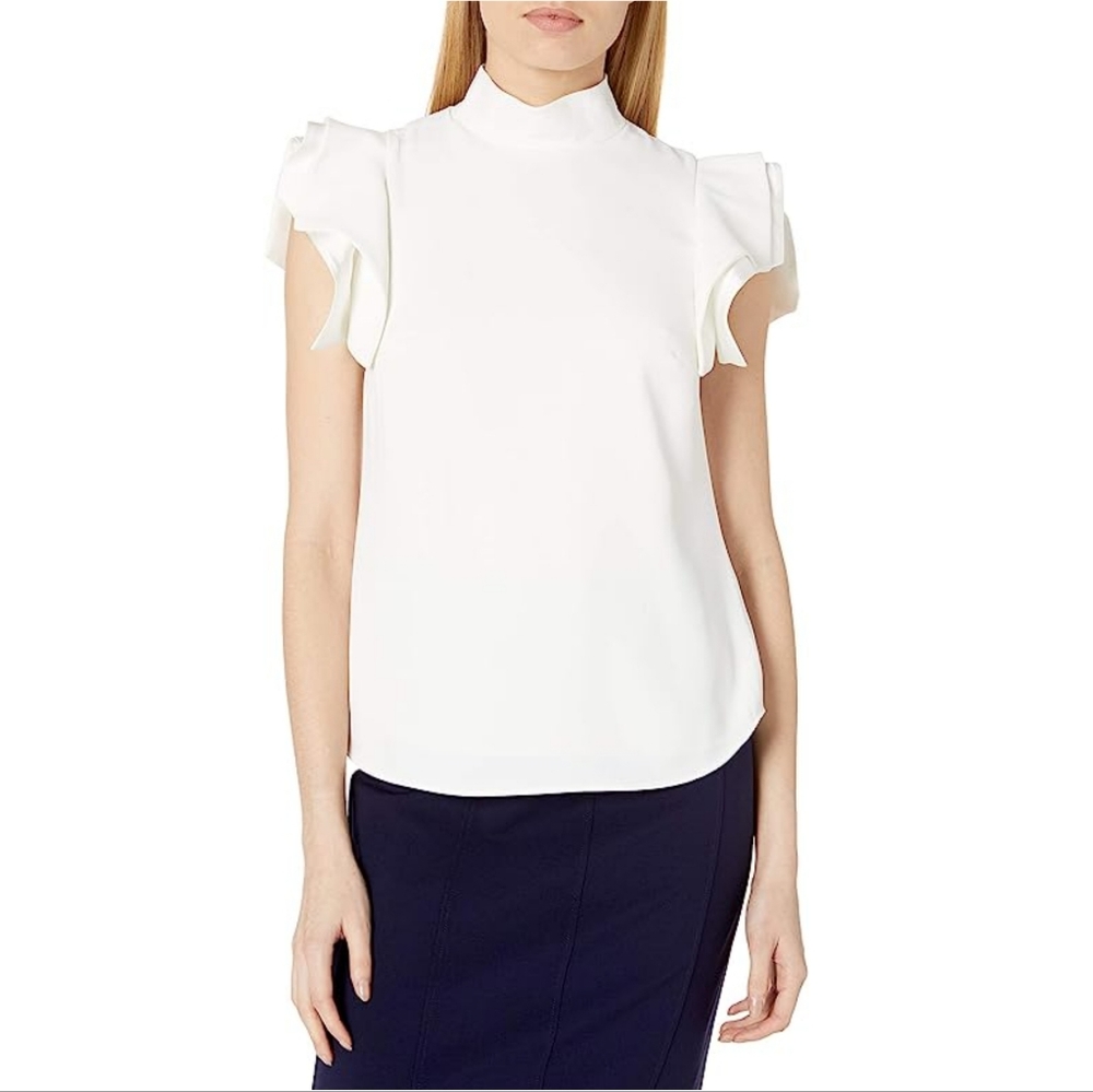 NWOT Halston Heritage Architectural Sleeve Top, Size 0